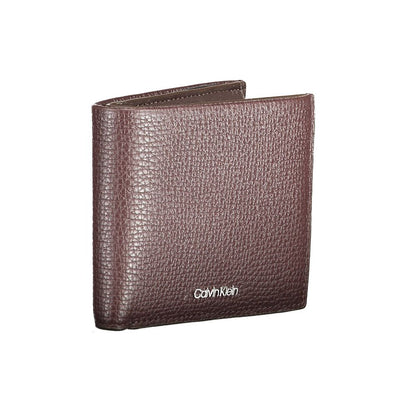Cardholder Wallet by Calvin Klein for men in leather brown showcases a refined silhouette, artfully capturing the essence of the refined Leather Cardholder Wallet design with functional card-organization coin-purse.