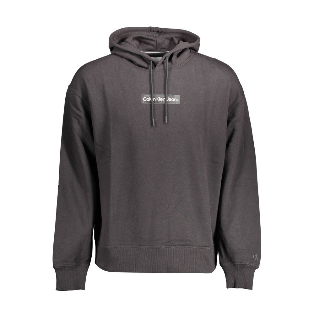 Hooded Sweatshirt Sweater by Calvin Klein for men in cotton black showcases a discreet silhouette, finished with a discreet hooded neckline and for a discreet look.