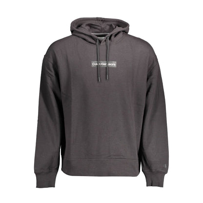Hooded Sweatshirt Sweater by Calvin Klein for men in cotton black showcases a discreet silhouette, finished with a discreet hooded neckline and for a discreet look.