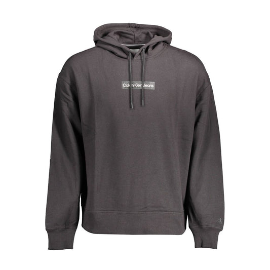 Hooded Sweatshirt Sweater by Calvin Klein for men in cotton black showcases a discreet silhouette, finished with a discreet hooded neckline and for a discreet look.