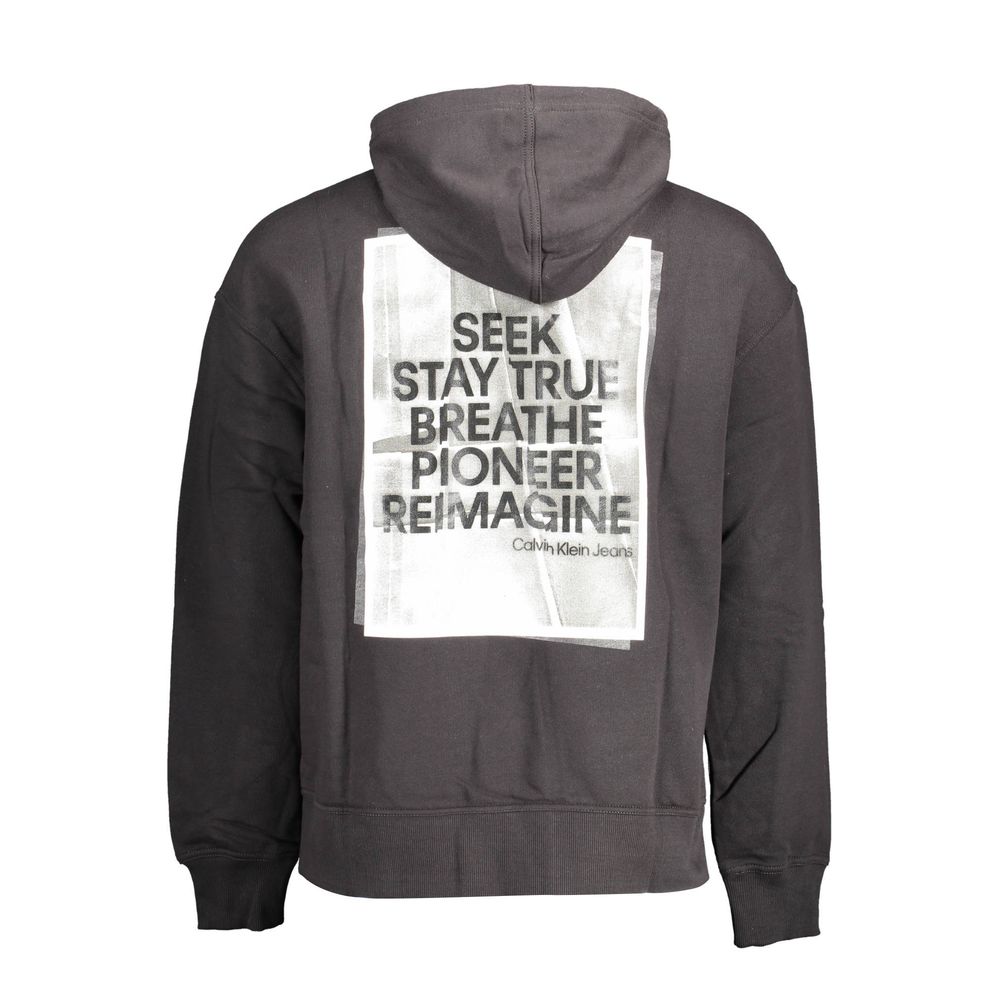 Hooded Sweatshirt Sweater by Calvin Klein for men in cotton black showcases an masterful silhouette, artfully detailed with a masterful hooded neckline and for a sophisticated, premium finish.