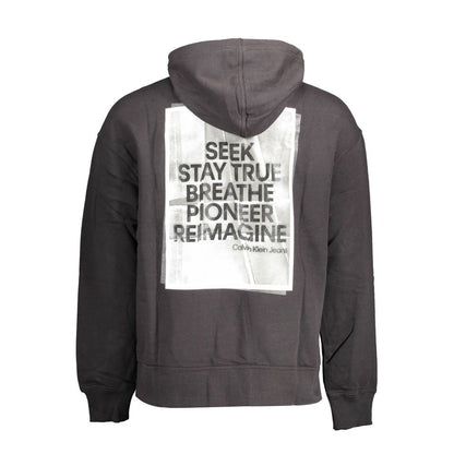 Hooded Sweatshirt Sweater by Calvin Klein for men in cotton black showcases an masterful silhouette, artfully detailed with a masterful hooded neckline and for a sophisticated, premium finish.