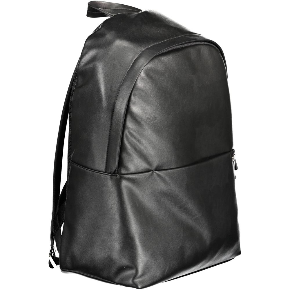 Backpack by Calvin Klein for men in polyester black features a refined silhouette, showcasing the Polyester Backpack design with a secure zipper, ample external-pockets, internal-pockets & laptop-compartment, and versatile backpack-strap, adjustable-strap & handle.