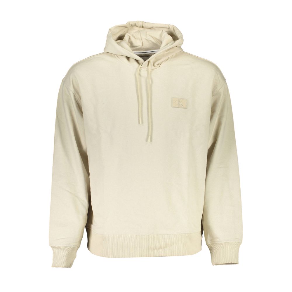 Hooded Sweatshirt Sweater by Calvin Klein for men in cotton beige showcases a sumptuous silhouette, artfully finished with a sumptuous hooded neckline and for a sophisticated, sumptuous look.