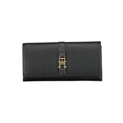 Wallet by Tommy Hilfiger for women in polyethylene black showcases a refined silhouette, artfully capturing the essence of the refined Polyethylene Wallet design with functional coin-purse.