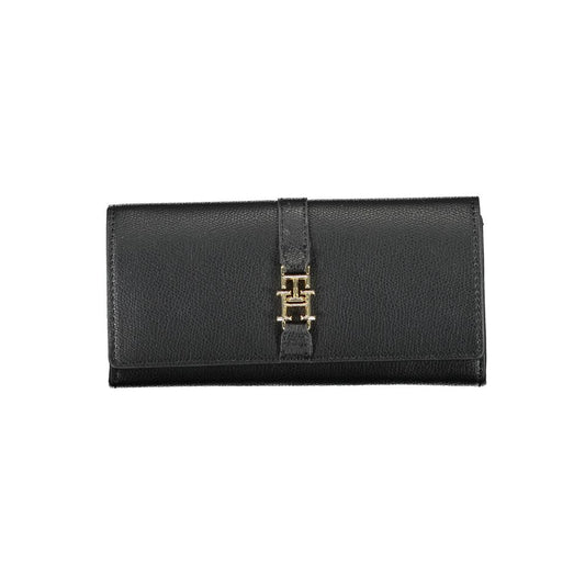 Wallet by Tommy Hilfiger for women in polyethylene black showcases a refined silhouette, artfully capturing the essence of the refined Polyethylene Wallet design with functional coin-purse.