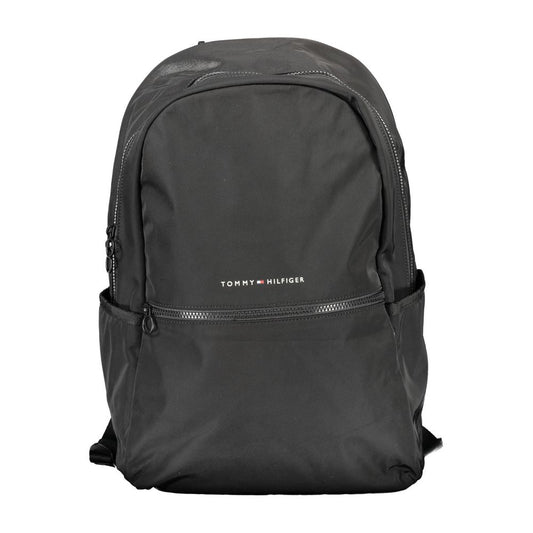 Backpack by Tommy Hilfiger for men in polyester black & signature features a architectural Polyester Backpack design with a secure zipper, ample external-pockets, internal-pockets & laptop-compartment, and versatile handle, backpack-strap & adjustable-strap for a architectural finish.