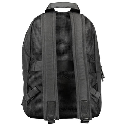 Backpack by Calvin Klein for men in polyester black features a refined silhouette, showcasing the Polyester Backpack design with a secure zipper, ample external-pockets, and versatile handle, backpack-strap & adjustable-strap.
