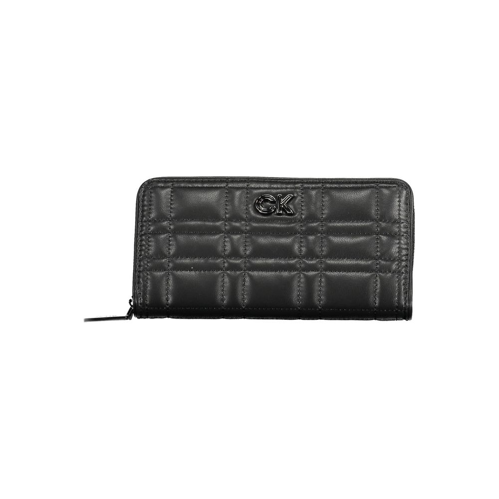 Wallet by Calvin Klein for women in polyester black presents a architectural silhouette from the Polyester Wallet collection, showcasing architectural rfid-protection coin-purse for a architectural finish.