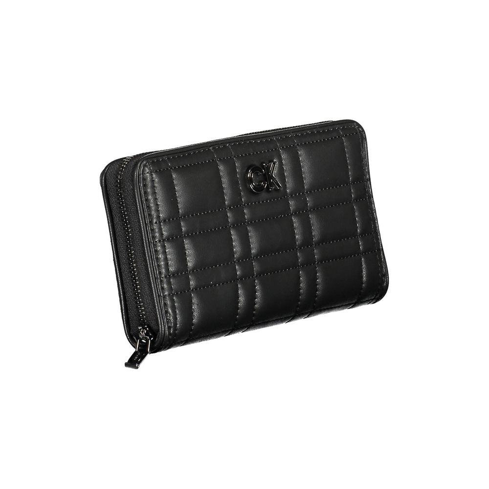 Wallet by Calvin Klein for women in polyester black presents a architectural silhouette from the Polyester Wallet collection, showcasing architectural rfid-protection coin-purse for a architectural finish.