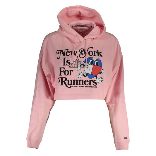 Hooded Sweatshirt Sweater by Tommy Hilfiger for women in cotton pink showcases an masterful silhouette, artfully detailed with a masterful hooded neckline and long-sleeve for a sophisticated, premium finish.