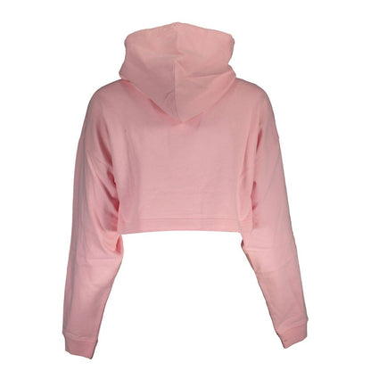 Hooded Sweatshirt Sweater by Tommy Hilfiger for women in cotton pink showcases a downtown chic silhouette, artfully finished with a downtown chic hooded neckline and for a sophisticated, high-end look.