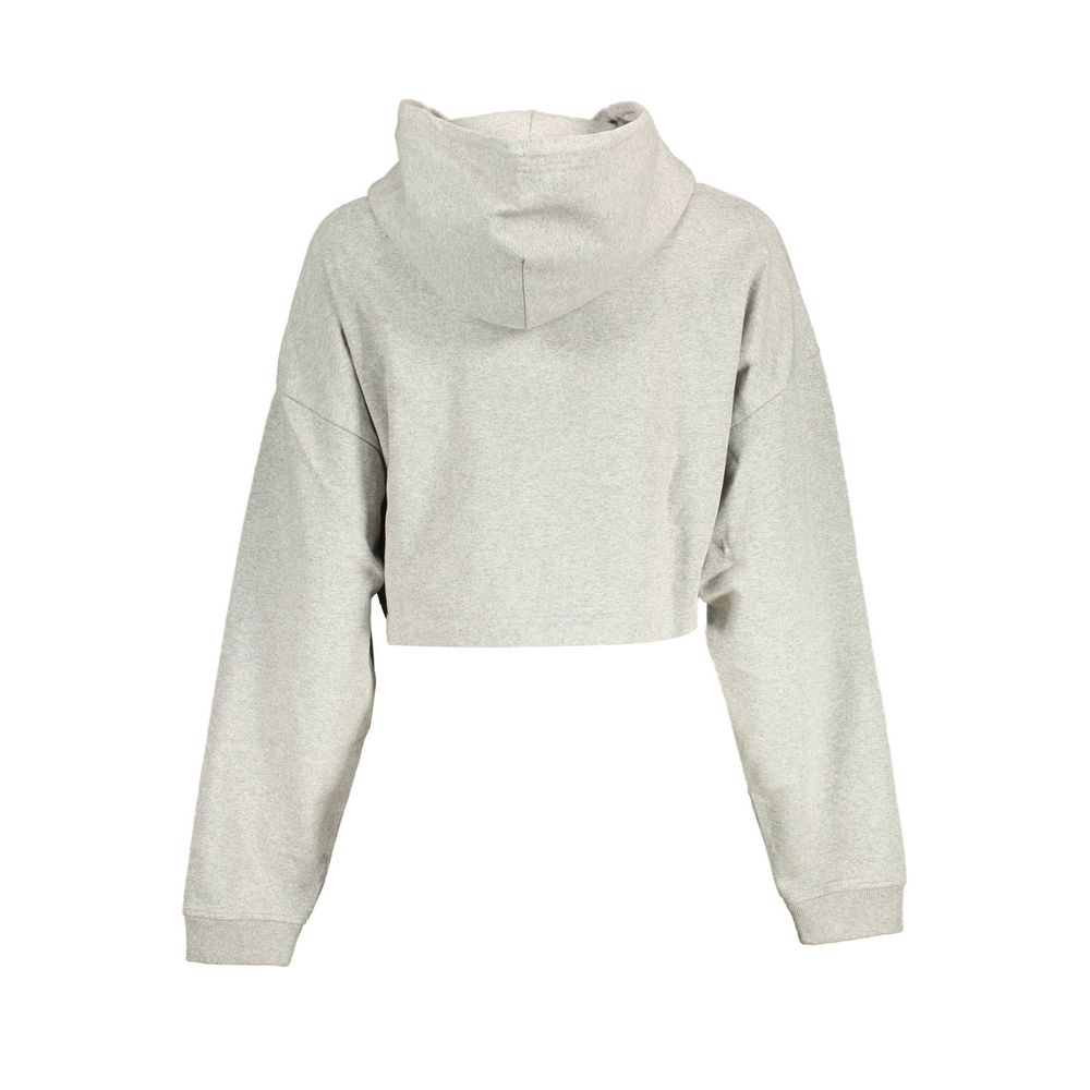 Hooded Sweatshirt by Tommy Hilfiger for women in cotton gray presents a smart casual silhouette, featuring a smart casual hooded neckline and for a sophisticated look.