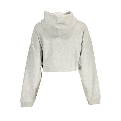 Hooded Sweatshirt by Tommy Hilfiger for women in cotton gray presents a smart casual silhouette, featuring a smart casual hooded neckline and for a sophisticated look.