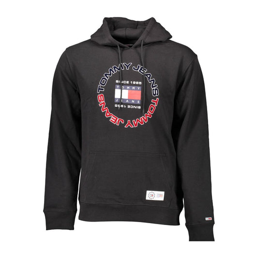 Tommy Hilfiger Men's Cotton Hooded Sweatshirt - Black White