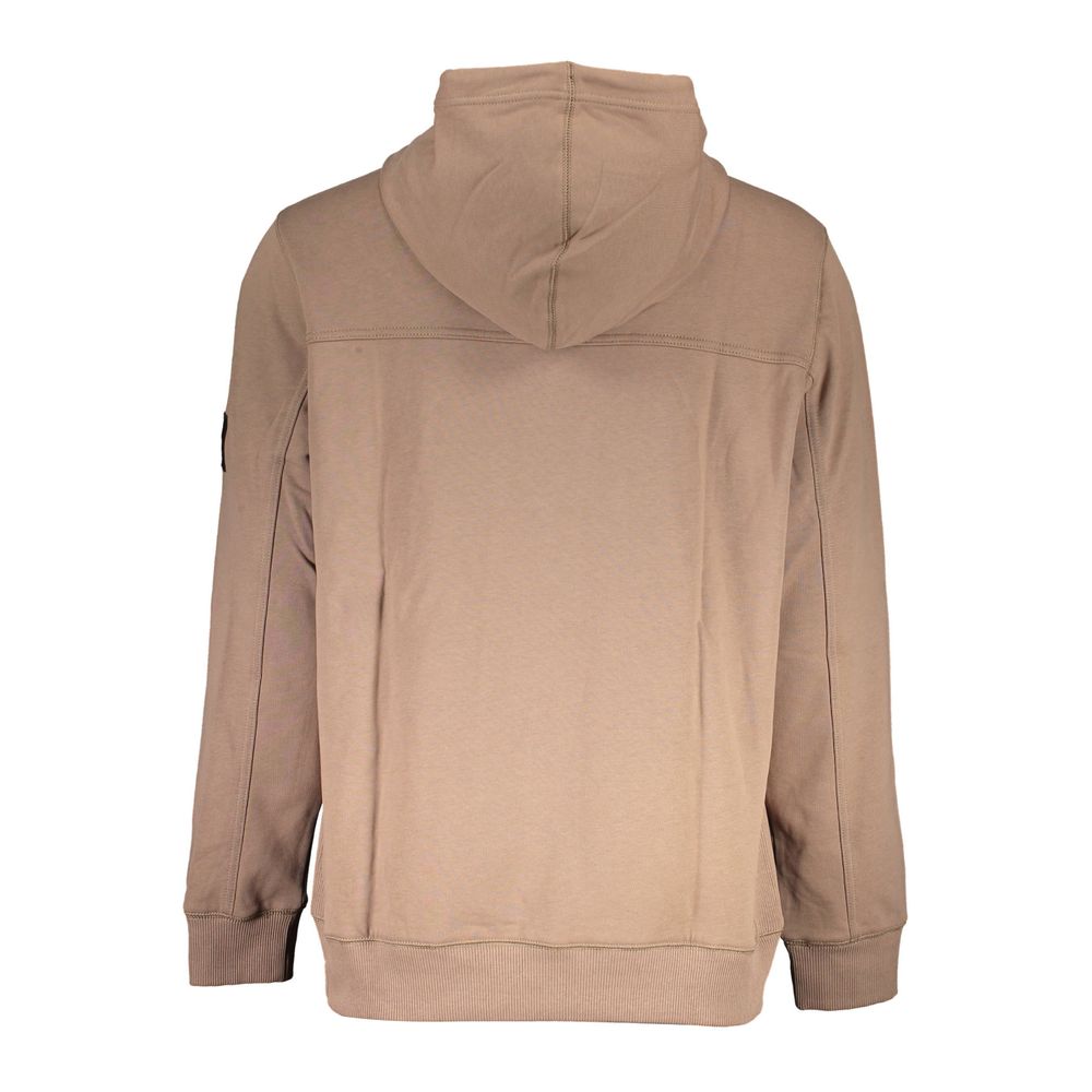 This Hooded Sweatshirt Sweater by Calvin Klein for men in cotton brown presents a understated silhouette, featuring a sophisticated hooded neckline and for a understated finish.
