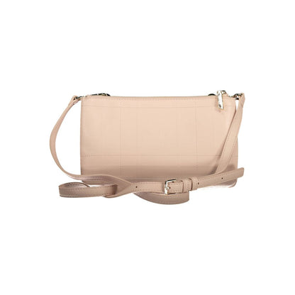 This Small Crossbody Handbag by Calvin Klein for women in polyester faux leather and pink presents a sculptural silhouette featuring a secure zipper & magnetic, ample built-in-compartments & internal-pockets, and versatile crossbody-strap & adjustable-strap for a sculptural finish.