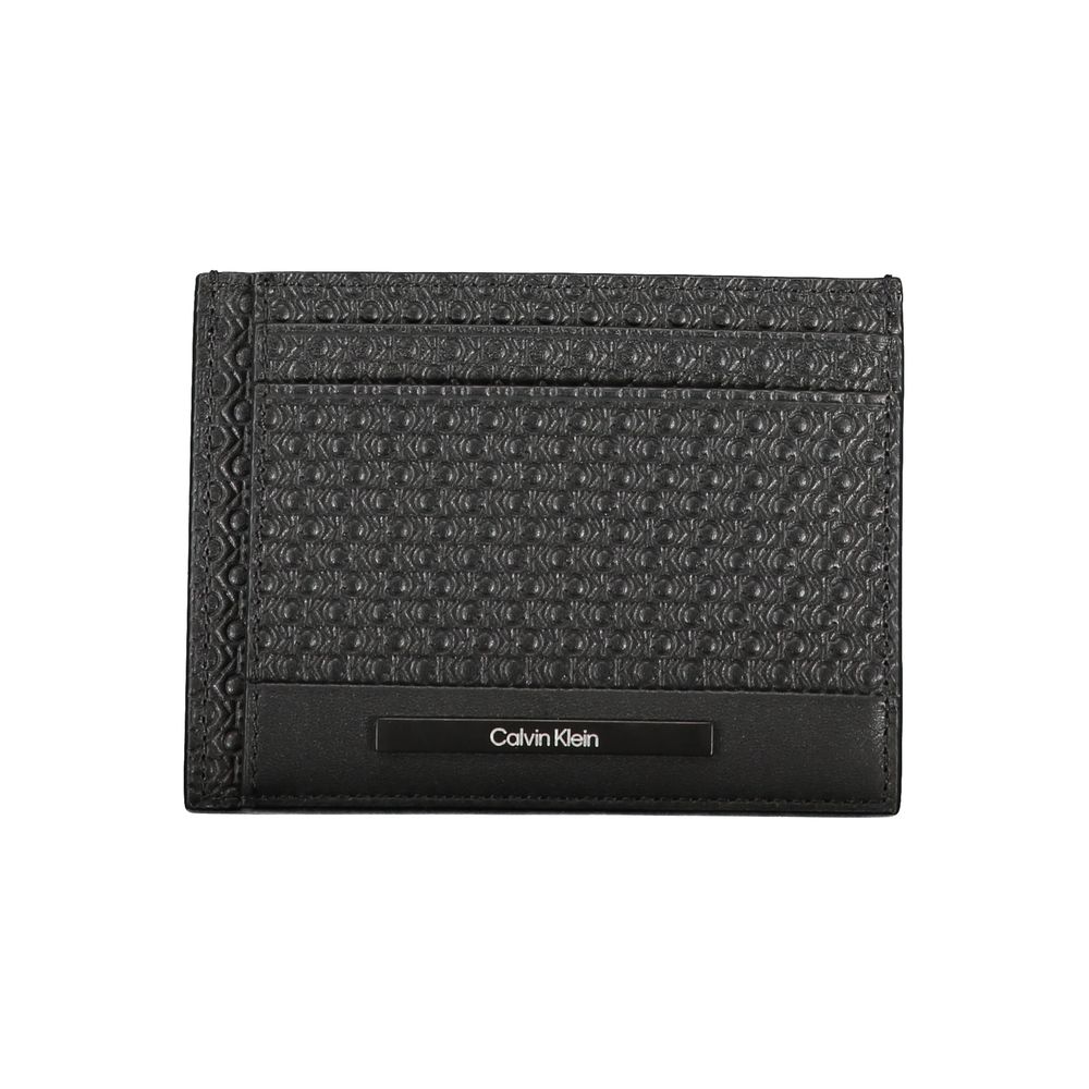 Cardholder Wallet by Calvin Klein for men in leather black showcases a refined silhouette, artfully capturing the essence of the refined Leather Cardholder Wallet design with functional card-organization.