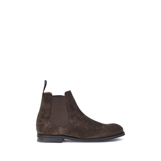 Ankle Chelsea Riding Boots by Church's for men in bos taurus calf suede leather brown features an high-performance silhouette, showcasing the sophisticated design of the Men's Bos Taurus Calf Suede Leather Ankle Chelsea Riding Boots with a and a refined .