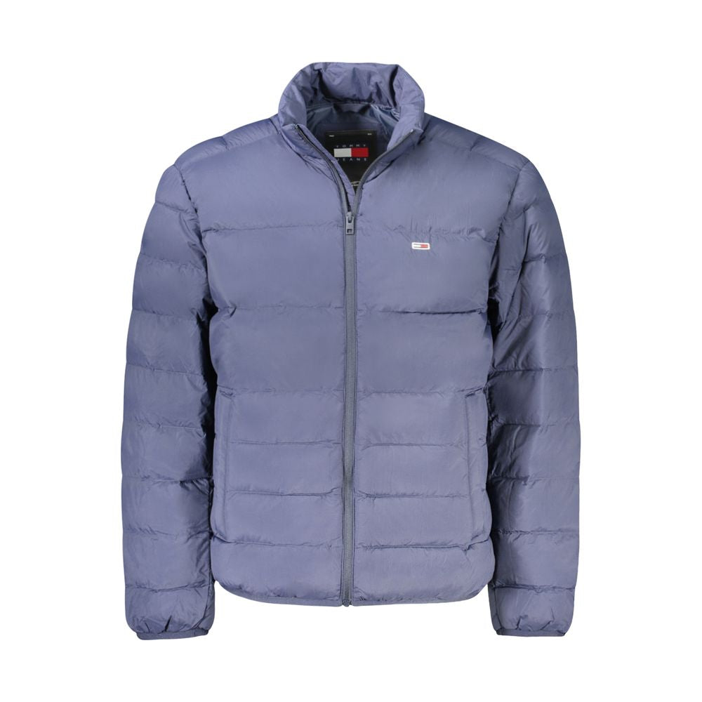 Overcoat by Tommy Hilfiger for men in nylon blue features a cosy chic silhouette, artfully detailed with a sophisticated and premium pockets for a cosy chic finish.