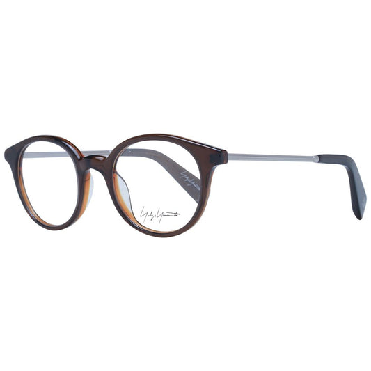 Eyeglasses Frames by Yohji Yamamoto for unisex in acetate brown features an refined silhouette, showcasing the refined brown coloured frame and sophisticated full-frame frame design.