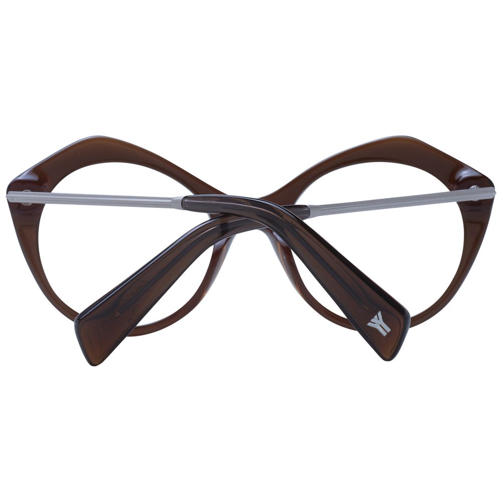 Eyeglasses Frames by Yohji Yamamoto for unisex in acetate brown features an refined silhouette, showcasing the refined brown coloured frame and sophisticated full-frame frame design.