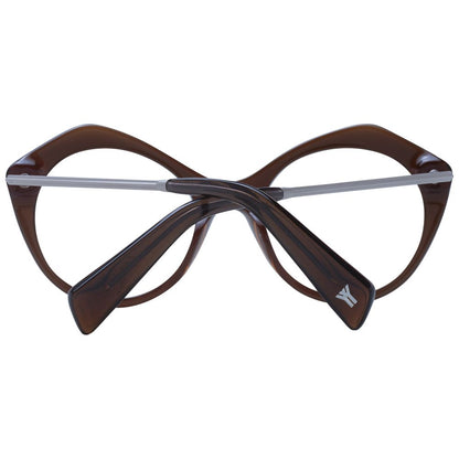 Eyeglasses Frames by Yohji Yamamoto for unisex in acetate brown features an refined silhouette, showcasing the refined brown coloured frame and sophisticated full-frame frame design.