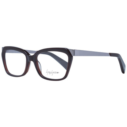 Eyeglasses Frames by Yohji Yamamoto for unisex in acetate and brown showcases an refined full-frame frame design featuring a sophisticated brown coloured frame for an refined and refined aesthetic.