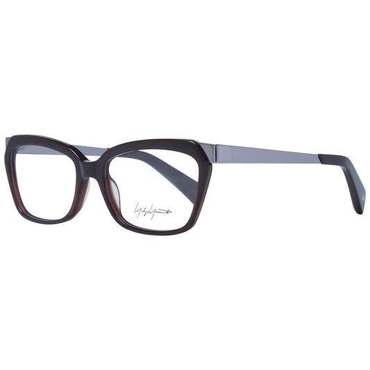 Eyeglasses Frames by Yohji Yamamoto for unisex in acetate and brown showcases an refined full-frame frame design featuring a sophisticated brown coloured frame for an refined and refined aesthetic.