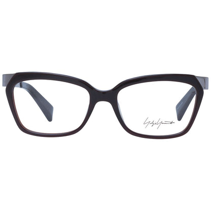 Eyeglasses Frames by Yohji Yamamoto for unisex in acetate brown features an refined silhouette, showcasing a sophisticated brown coloured frame and refined full-frame frame design for a refined look.