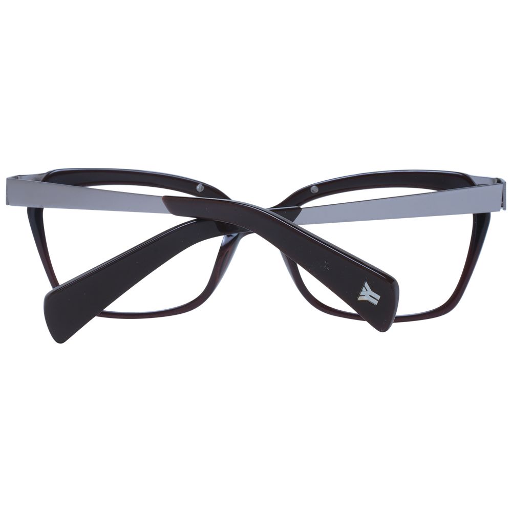 Eyeglasses Frames by Yohji Yamamoto for unisex in acetate brown features an refined silhouette, showcasing the refined brown coloured frame and sophisticated full-frame frame design.