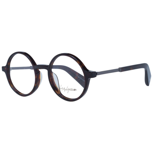 Eyeglasses Frames by Yohji Yamamoto for unisex in acetate brown showcases a refined full-frame frame design with a refined brown coloured frame finish for a refined and sophisticated look.
