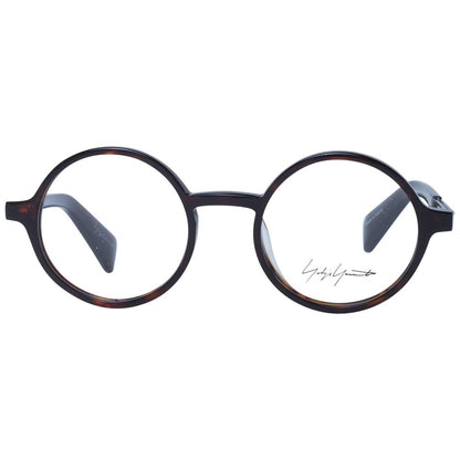 Eyeglasses Frames by Yohji Yamamoto for unisex in acetate brown features an refined silhouette, showcasing a sophisticated brown coloured frame and refined full-frame frame design for a refined look.