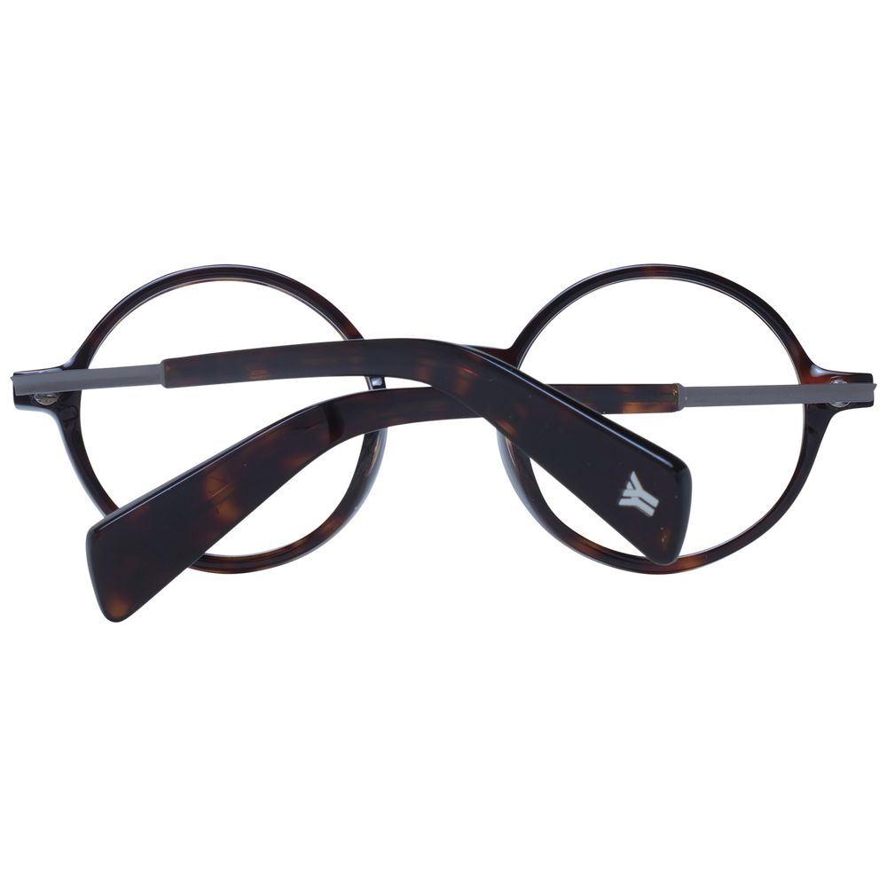 Eyeglasses Frames by Yohji Yamamoto for unisex in acetate and brown showcases a refined silhouette, detailed with a brown coloured frame finish and a sophisticated full-frame frame design.