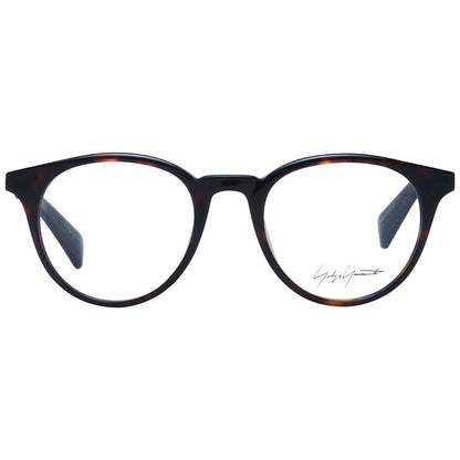 Eyeglasses Frames by Yohji Yamamoto for unisex in acetate brown showcases a reflective silhouette, artfully incorporating a sophisticated brown coloured frame with a distinct full-frame frame design.