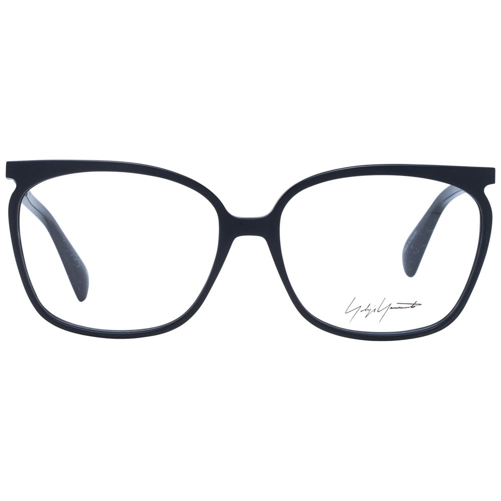 Eyeglasses Frames by Yohji Yamamoto for unisex in acetate and black showcases a refined silhouette, detailed with a black coloured frame finish and a sophisticated full-frame frame design.