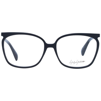 Eyeglasses Frames by Yohji Yamamoto for unisex in acetate and black showcases a refined silhouette, detailed with a black coloured frame finish and a sophisticated full-frame frame design.