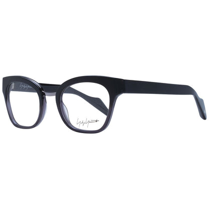 Eyeglasses Frames by Yohji Yamamoto for unisex in acetate black features a refined silhouette, showcasing a refined black coloured frame and full-frame frame design for a sophisticated, premium look.