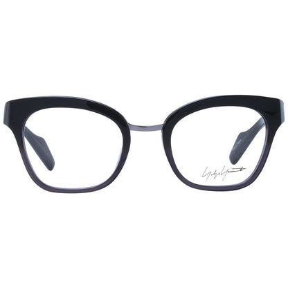 Eyeglasses Frames by Yohji Yamamoto for unisex in acetate black features an refined silhouette, showcasing the refined black coloured frame and sophisticated full-frame frame design.