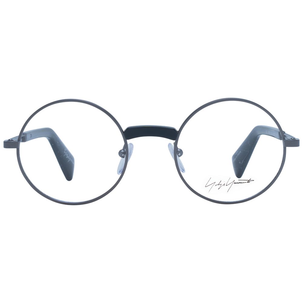 Eyeglasses Frames by Yohji Yamamoto for unisex in monel gray features a refined silhouette, showcasing a refined gray coloured frame and full-frame frame design for a sophisticated, premium look.