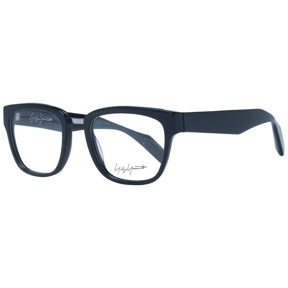 Eyeglasses Frames by Yohji Yamamoto for unisex in black features an refined silhouette, showcasing a sophisticated black coloured frame and refined full-frame frame design for a refined look.