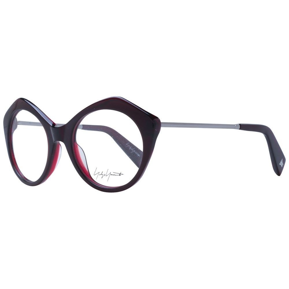 Eyeglasses Frames by Yohji Yamamoto for unisex in and burgundy showcases a refined silhouette, detailed with a burgundy coloured frame finish and a sophisticated full-frame frame design.