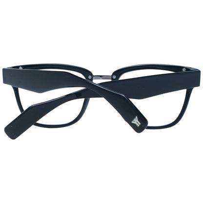 Eyeglasses Frames by Yohji Yamamoto for unisex in black showcases a reflective silhouette, artfully incorporating a sophisticated black coloured frame with a distinct full-frame frame design.