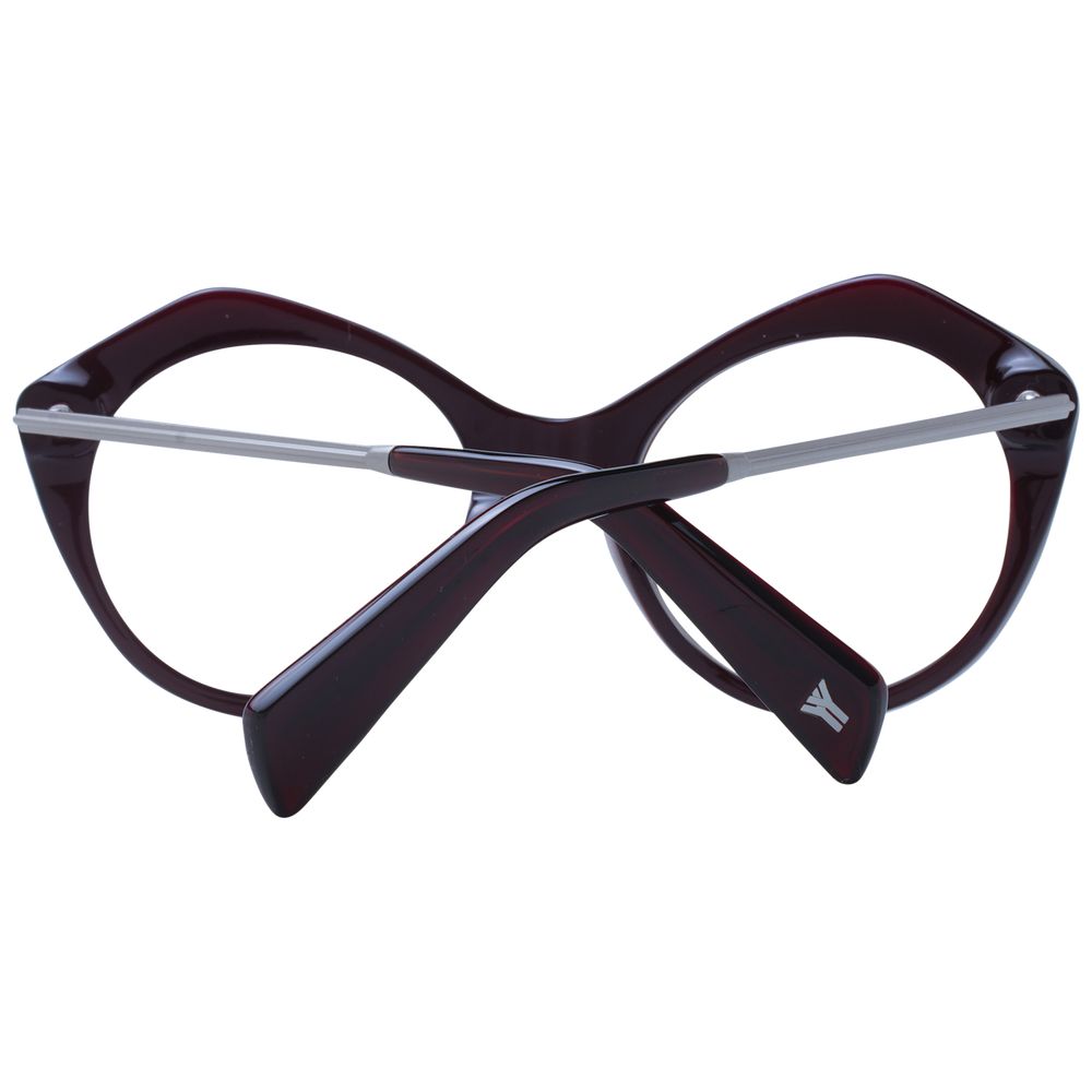 Eyeglasses Frames by Yohji Yamamoto for unisex in and burgundy showcases an refined full-frame frame design featuring a sophisticated burgundy coloured frame for an refined and refined aesthetic.