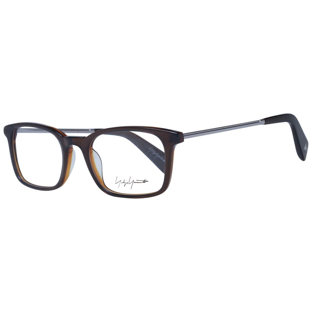 Eyeglasses Frames by Yohji Yamamoto for unisex in acetate brown features an refined silhouette, showcasing the refined brown coloured frame and sophisticated full-frame frame design.