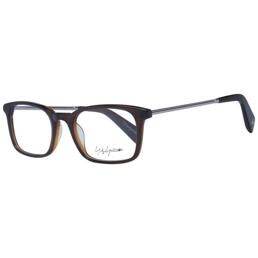 Eyeglasses Frames by Yohji Yamamoto for unisex in acetate brown features an refined silhouette, showcasing the refined brown coloured frame and sophisticated full-frame frame design.