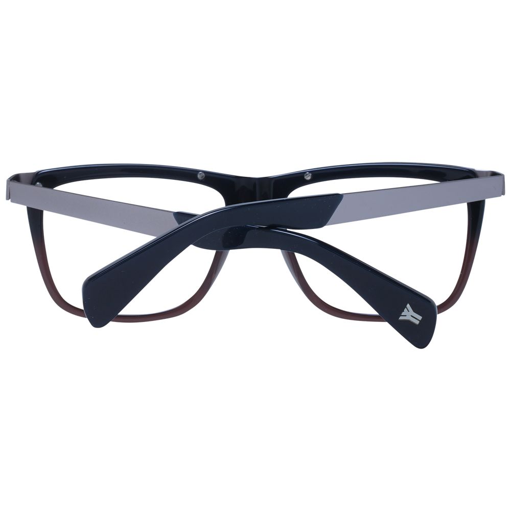 Eyeglasses Frames by Yohji Yamamoto for unisex in acetate blue features an refined silhouette, showcasing a sophisticated blue coloured frame and refined full-frame frame design for a refined look.