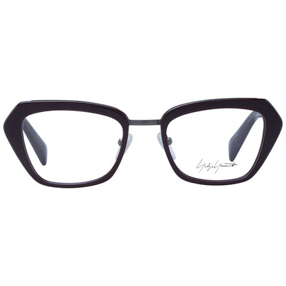 Eyeglasses Frames by Yohji Yamamoto for unisex in metal burgundy showcases a reflective silhouette, artfully incorporating a sophisticated burgundy coloured frame with a distinct full-frame frame design.