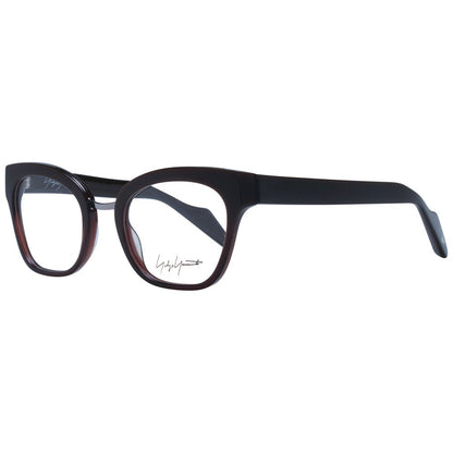 Eyeglasses Frames by Yohji Yamamoto for unisex in acetate brown showcases a reflective silhouette, artfully incorporating a sophisticated brown coloured frame with a distinct full-frame frame design.