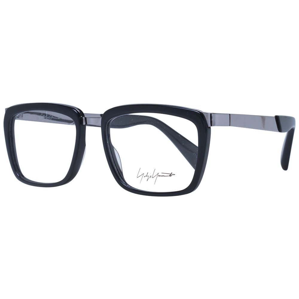 Eyeglasses Frames by Yohji Yamamoto for unisex in acetate black features an refined silhouette, showcasing the refined black coloured frame and sophisticated full-frame frame design.